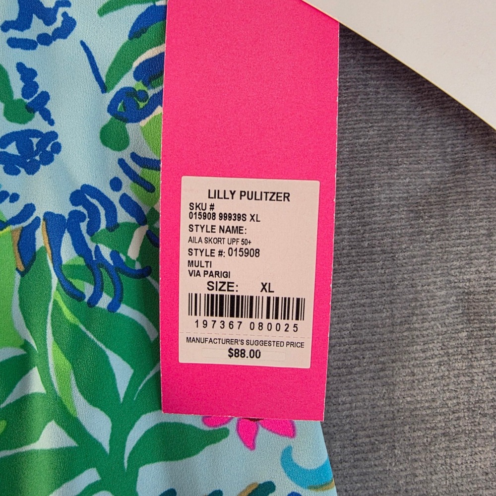 Lilly Pulitzer Luxletic‎ Aila Skort Womens XL Multi Via Parigi Tropical UPF 50+ - Picture 6 of 9